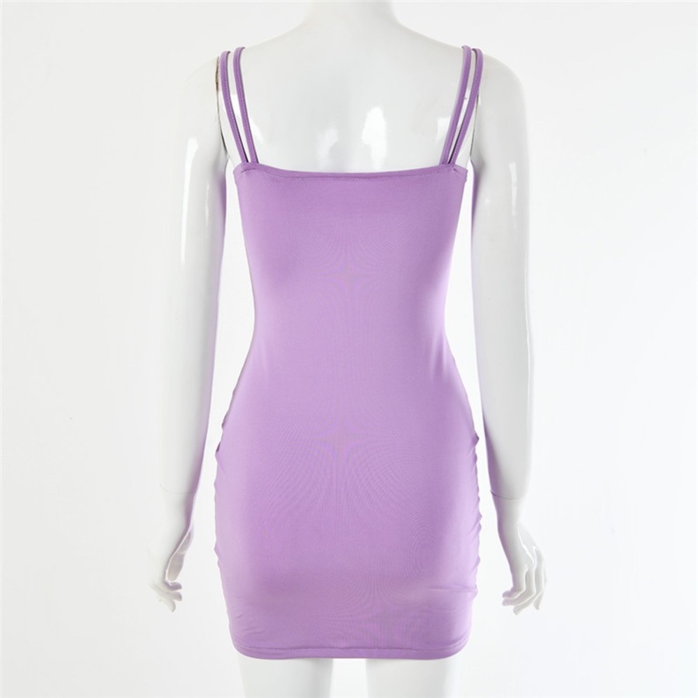 Purple Ruched Dress - Picture 7 of 8